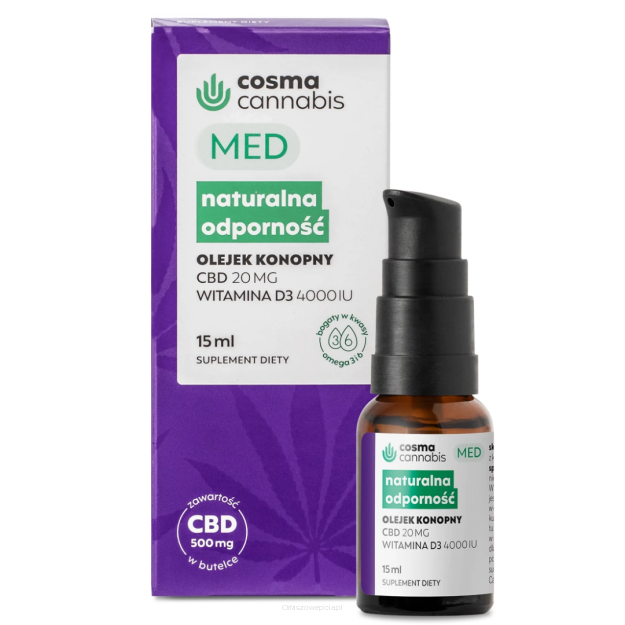 Med Naturalna Odporność CBD z witaminą D 15 ml Cosma Cannabis 