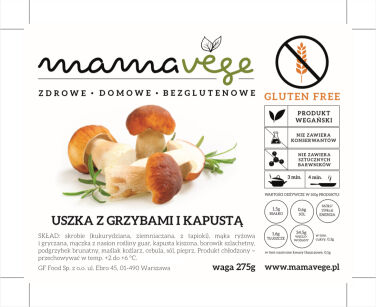 Uszka  bezglut.  Mamavege 275 g