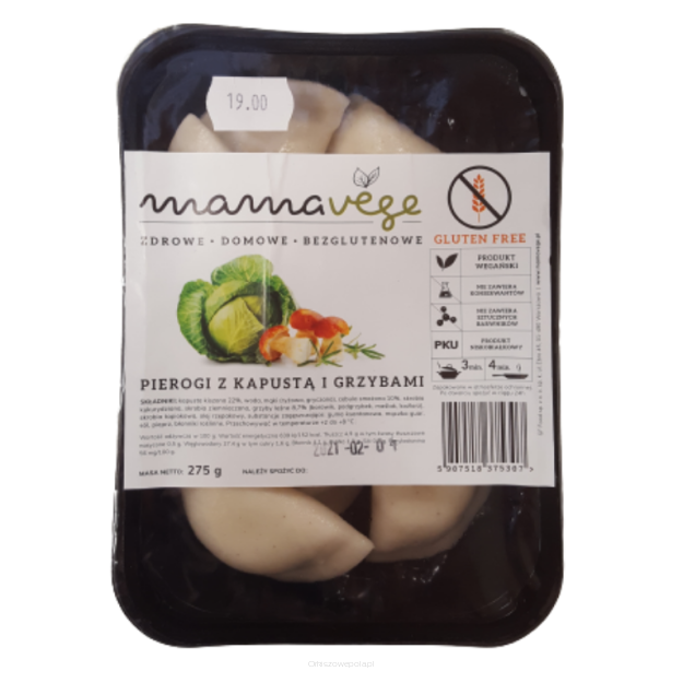 Pierogi bezglut. z kapustą i grzybami Mamavege275g