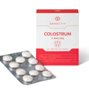 Colostrum z maliną do ssania 60 tabletek Genactiv