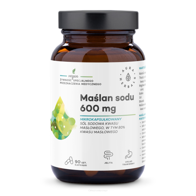 Maślan sodu 600mg  90 kapsułek Aura herbals